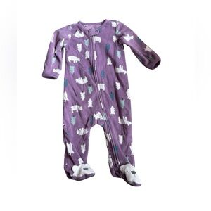 Carter’s Purple Kids One Piece with Bear and Tree Print